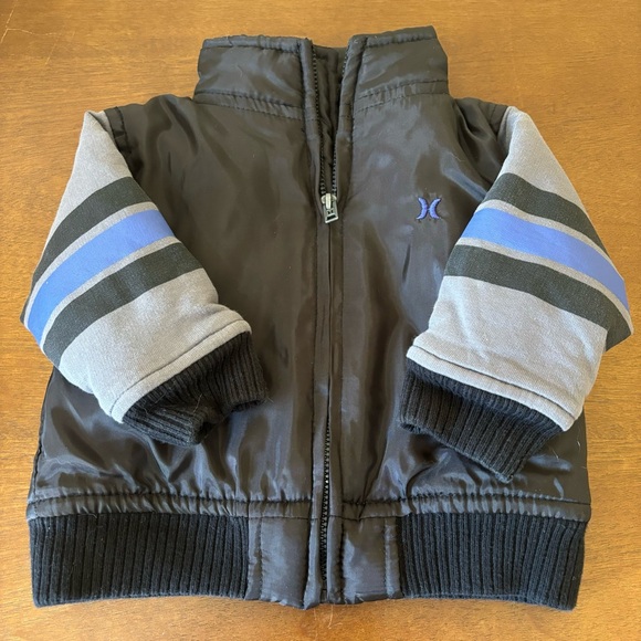 2/$15 Size 12m Baby Hurley Distressed Logo Quilted Puffer Fall Winter Jacket - Picture 1 of 7